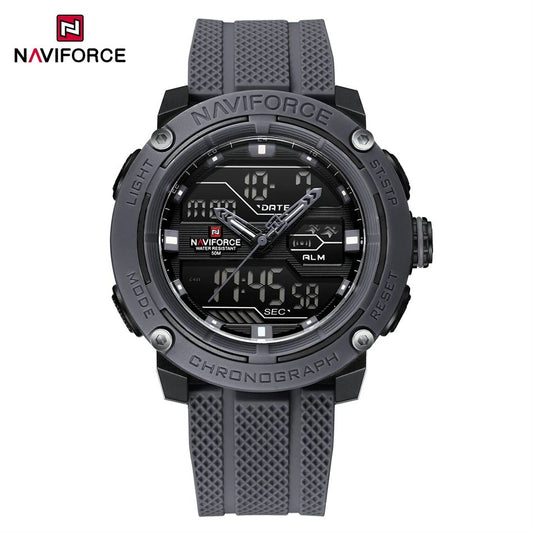 NAVIFORCE Sport Watch for Men Waterproof Dual Display Quartz Wristwatch Mens Digital Date Clock Military Stopwatch Reloj Hombre