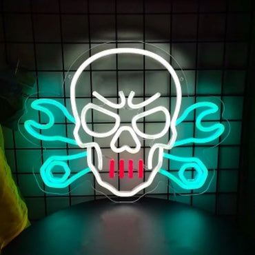 Garage Light Neon Signs for Wall Decor,LED Check Engine Neon Lights Sign for Dad Gifts,Man Cave Auto Repair Workshop Party Decor