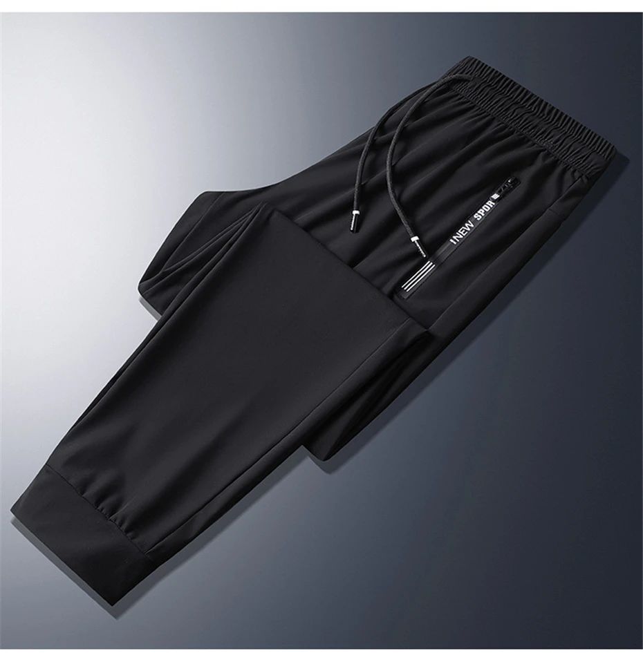 Summer Cool Pants Men 8XL Plus Szie Sweatpants Fashion Casual Stretch Pants Male Big Size 7XL 8XL Summer Trousers Black Grey