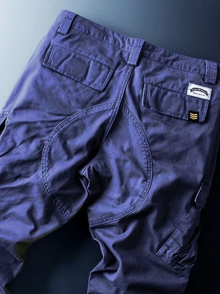 Male Trousers Stretch Loose Khaki Korean Men's Cargo Pants Big Size Aesthetic Harajuku High Quality With Stylish Long