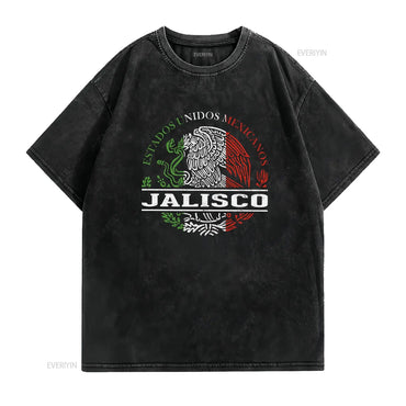 Jalisco Mexico T Shirt Travel vintage Washed Breathable fashion Stylish Comfortable designer clothes Slightly Versatile Soft