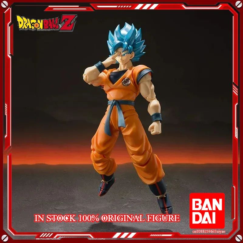 Original Bandai Dragon Ball Z S.H.Figuarts Super Saiyan God Blue Son Gokou SHF Son Goku Blue Action Figure Model Toys