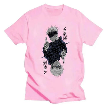 Fashion Jujutsu Kaisen Satoru Gojo Anime Printed Lady O-Neck Short Sleeve Women's T Shirt Black White Short Sleeve Summer Top