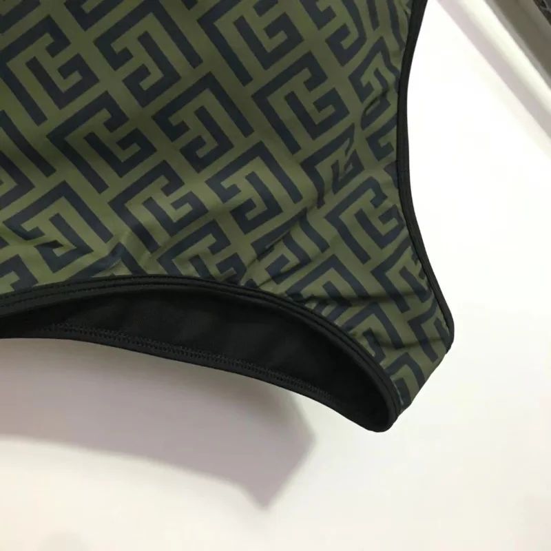 Geometric Printed Fashion Bikinis Sets Lace-up Bra Thong Sexy 2 Piece Swimsuits Solid Beach Style One-piece Bathing Suits Women