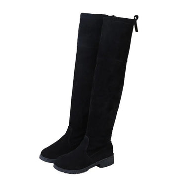 Winter women new knee high boots Outdoor suede antislip shoe Roundtoe casual elastic boot Comfortable fashion ladies shoes Botas