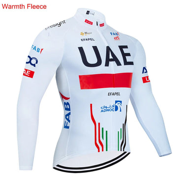 Winter 2025 UAE New Cycling Jacket Maillot Men Women MTB Ropa Ciclismo Thermal Fleece Road Bicycle Jersey Coat Clothing