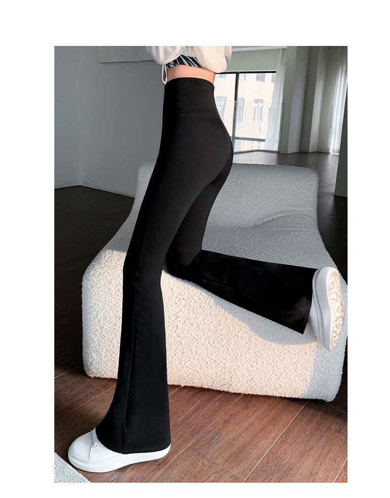 Women Flare Pants Slim High Waist Solid Sexy Shark Flare Pants Fashion Casual St