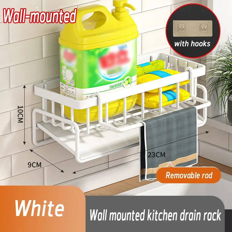Kitchen Sponge Holder Home plastics Sink Drain Rack Soap Drainer Towel Rack Shelf Organizer bathroom Storage Accessories