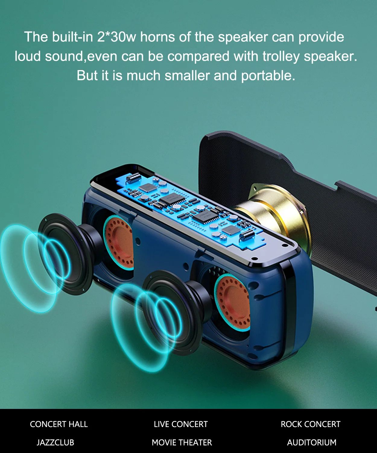 Xdobo X8 II 60W Portable Bluetooth-Compatible Speakers 6600mAh Bass Sound Box Wireless Waterproof TWS Boombox