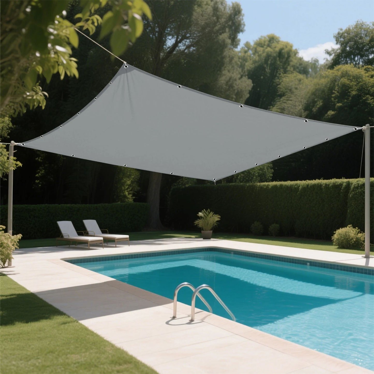 Waterproof Straight Edge Sun Shade Sail with Grommets Garden Sunscreen Pergola Shade Cover Canopy For Outdoor Garden Patio Tent