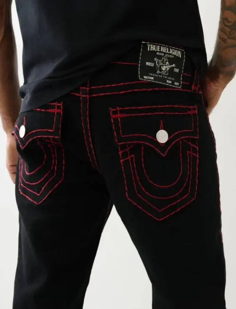Vintage Y2k Buddha Embroidered Jeans for Men Clothing Casual High Street Straight and Versatile Men Jeans Baggy Men Pants