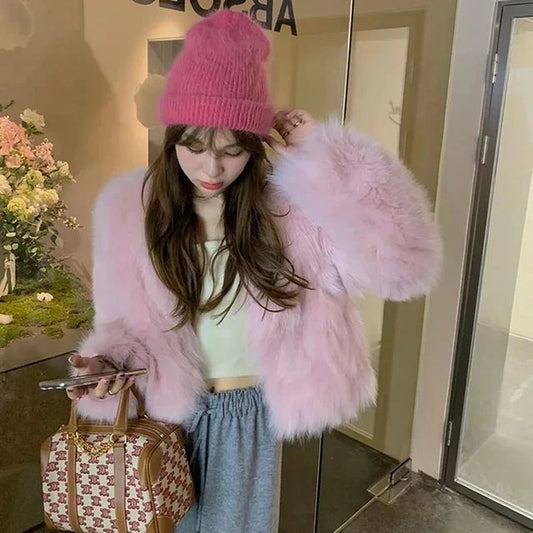 Faux Fur Coat Womens Clothing 2025 New Fashion Casual Imitation Fox Fur Coat Female Short Loose Comfortable Winter Jacket