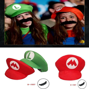 Super Marios Bros Cartoon Hat Adult Kids Game Super Luigi Bors Cosplay Hats Red Green Cap Children Cosplay Gifts