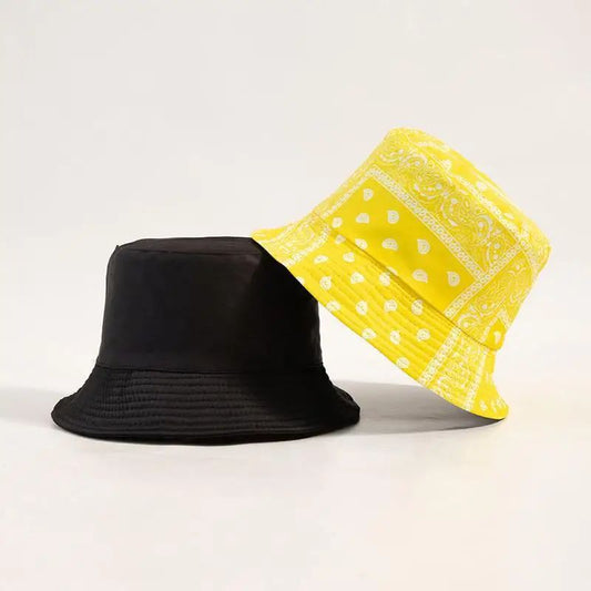 New Street Graffiti Men's Bucket Hat Double-Sided Hip Hop Outdoor Women Caps Beach Sun Protect Fishing Unisex Bonnet