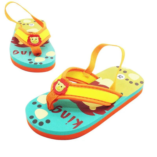 2025 Summer Children Cute Cartoon Animal Slippers Beach Shoes Kids Flip Flops Elastic Band Anti-slip Sandals Boys Girls Slippers