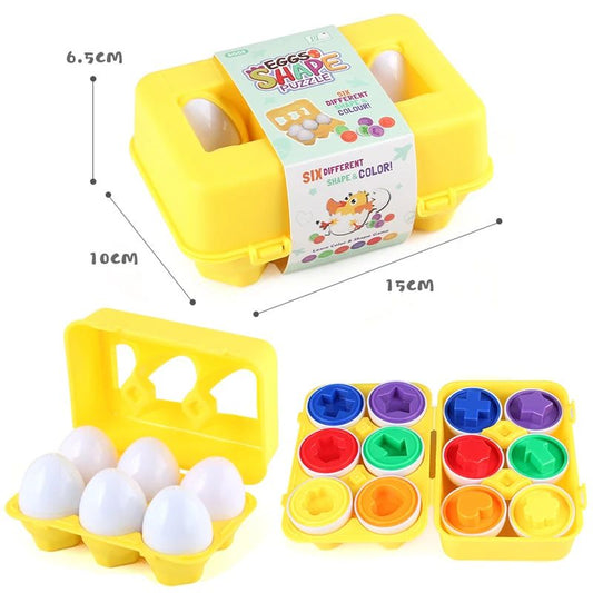 Matching Smart Eggs Toy For Kids 3D Puzzle Montessori Learning Education Toys Color Shape Sorter Game Easter Egg Travel Gifts