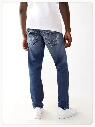 Trend Buddha Baggy Pants Hip Hop Streetwear Black Jeans Fashion Embroidered Y2k Gothic Straight Leg Wide Leg Jean Men Clothing
