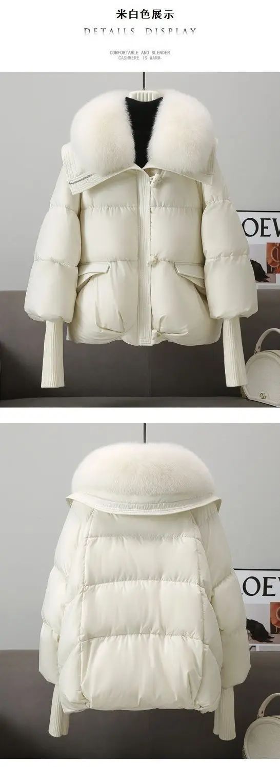 2025 Winter Down cotton Short Padded Jacket Women Parkas Fur Collar Thick Cotton Coats Clothes Black Casual Outerwear Female new
