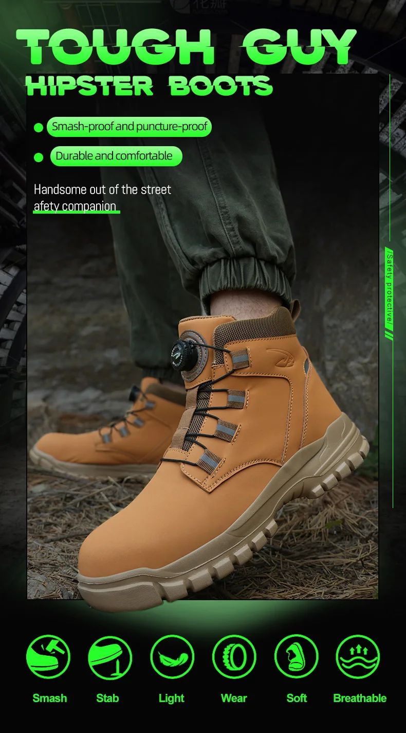 Botas de segurança masculinas à prova d'água, indestrutíveis, com biqueira de aço, anticorte, resistentes a perfurações, sapatos de segurança para motociclistas, Botas Para Hombre