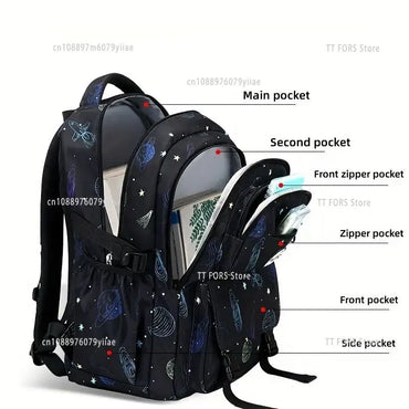 New Waterproof Children's Schoolbag Boy Orthopedic Starry Sky Primary School Student Rest Backpack Kids Holiday Birthday Gift