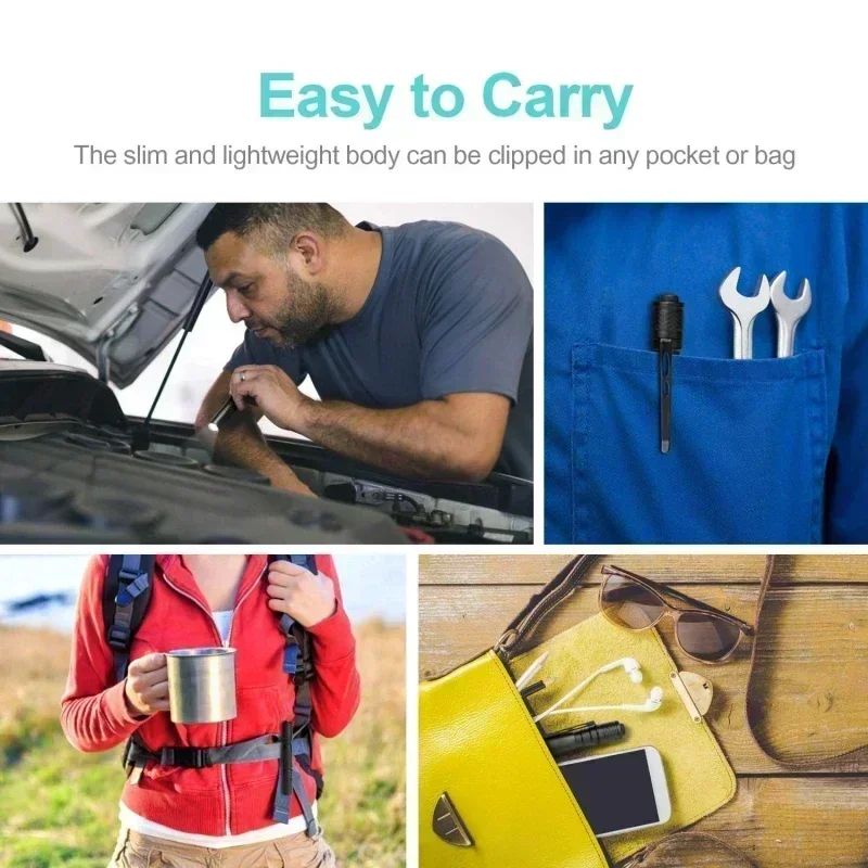 Portable Mini LED Pen Flashlight With Pen Clip Handheld Ultra Pocket Torch Use AAA Battery For Outdoor Camping Emergency Lamp