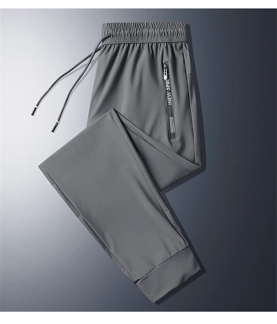 Summer Cool Pants Men 8XL Plus Szie Sweatpants Fashion Casual Stretch Pants Male Big Size 7XL 8XL Summer Trousers Black Grey