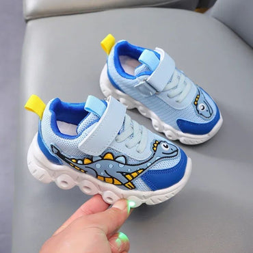 LED Children Cute Cartoon Boys Casual Sneaker for Children Shoes Girl Mesh Breathable Lighting Shoes Baby Illuminated Shoe