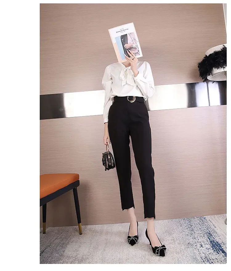 Versatile New Single Shoes Autumn and Winter Sexy Pointy Rhinestone Black Mature Women's Thin Heels High-heel Zapatos Mujer