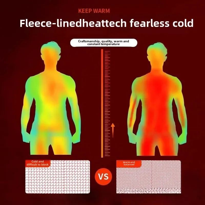 Men's Thermal Plush Base Layer Set Winter Thickened Running Trainning Quick Drying Clothes Fitness Tight Sports Men's Sweats Set