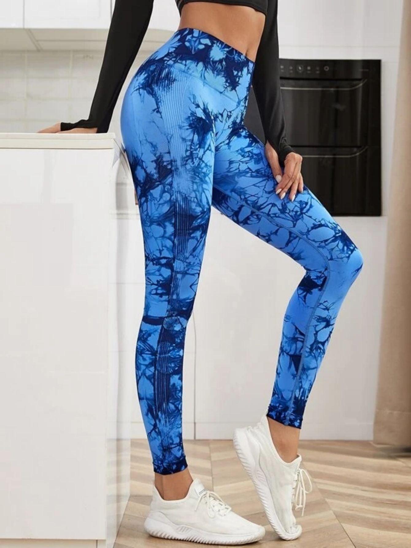 Seamless High Waist Leggings Women Tie Dye Leggings Fitness Sports Running Yoga