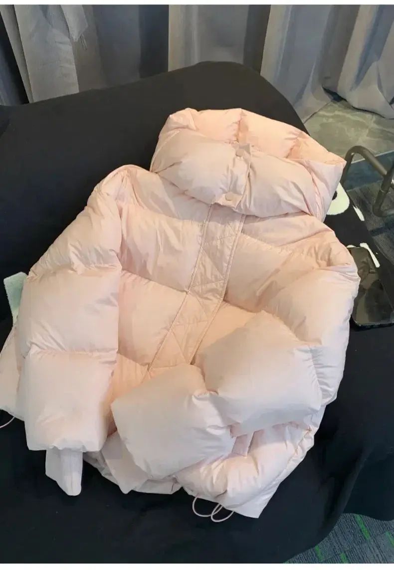 Hooded Cotton Jacket Women 2025 New Thickened Warm Long Sleeved Outwear Winter Korean Loose Solid Color Versatile Short Coat