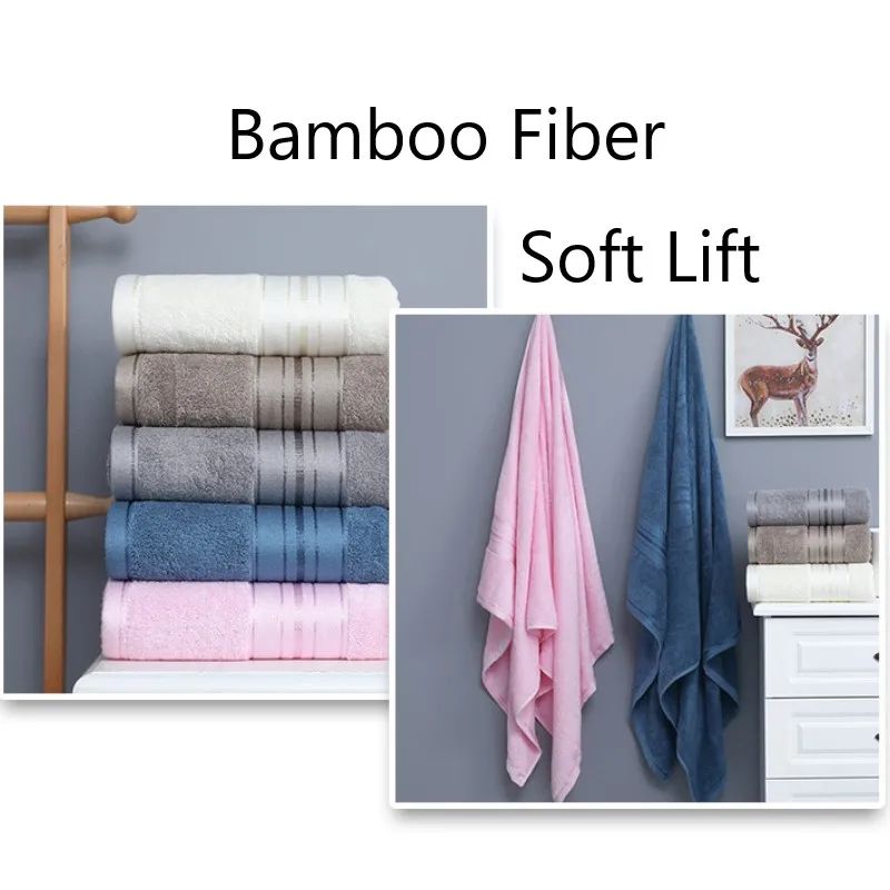 Luxury 100% Bamboo Bathroom Towels 34x74cm Hand Face Bath Towels Washcloths Hotel Home Daily Use Christmas Personalized Gift