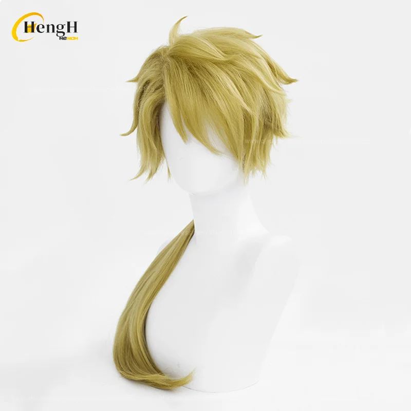 In Stock Synthetic Anime Kunikida Doppo Cosplay Wig Long 70cm Green Ponytail Wig And Glasses Heat Resistant Hair Halloween Wigs