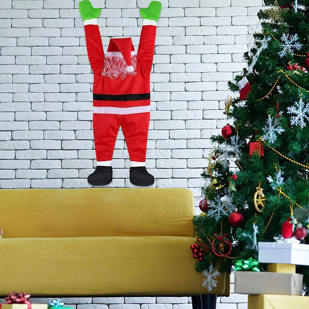 Climbing Santa Claus for Climbing Window, Balcony, Roof, Chimney, Home Christmas Decoration Hanging Santa Claus Outdoor Decor