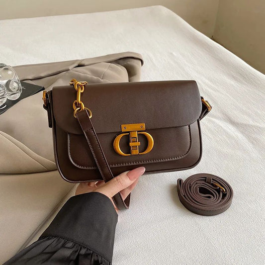 Elegant Leather Women's Satchel - Small Square Shoulder Bag, Fashion Crossbody & Underarm Handbag