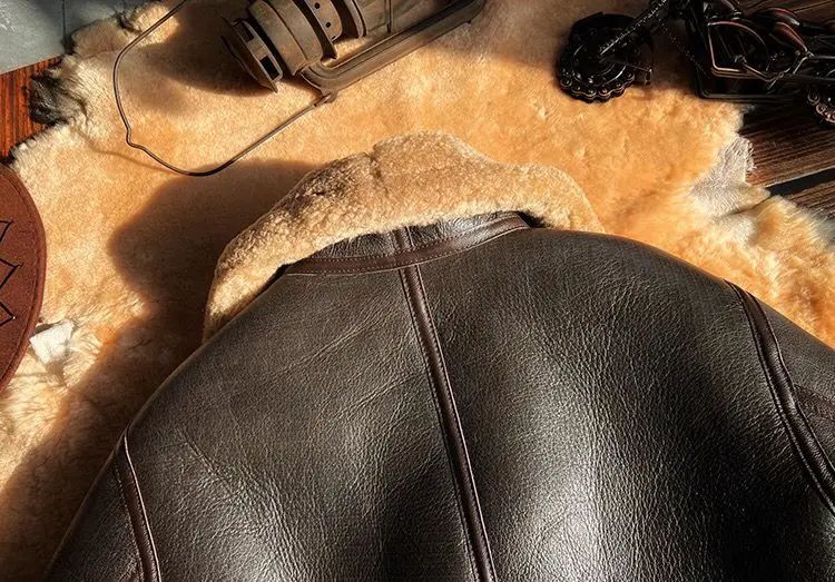 New Fashion 2024 Men's Winter Coat Genuine Leather Natural Sheepskin Shearling Jacket Thick Wool Liner Brown Plus Size XXXXXXL