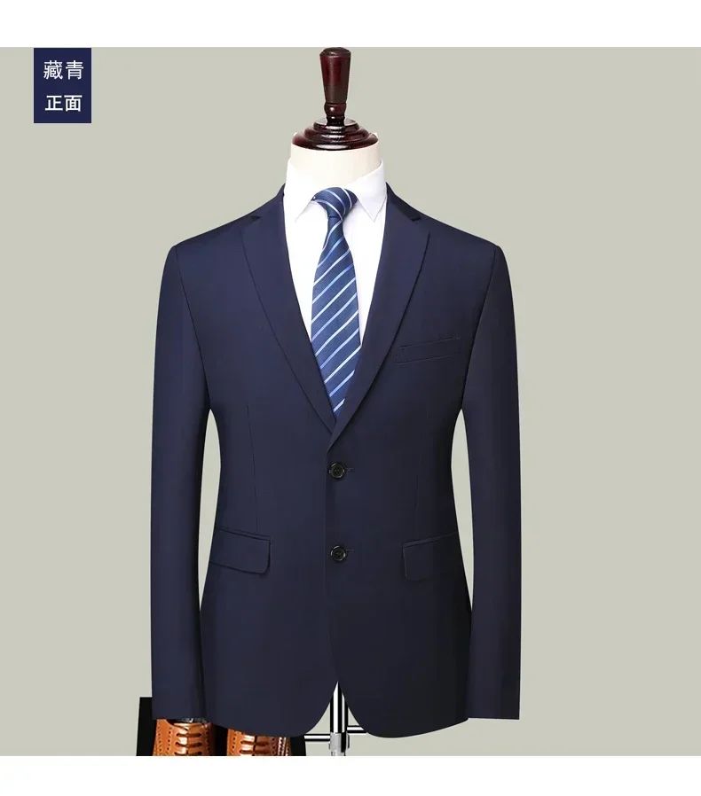 S-8XL Blazer New Men's Fashion Business Solid Color British Style Professional Work Groom Wedding Dress Best Man Blazer Jacket