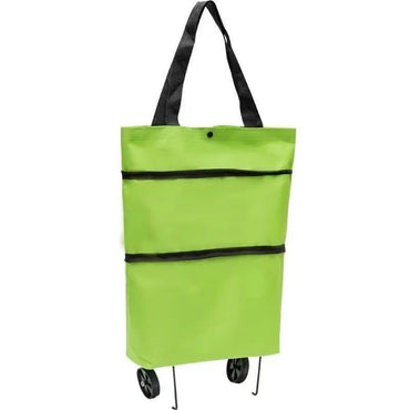 Shopping Bag with Wheels Foldable Hand Pull Extendable Vegetable Buying Car Casual Polyester Fiber Home Use Logo Addable