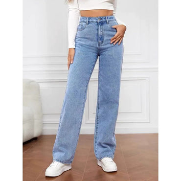 2000s Jeans Women High Waist Wide Leg Straight Y2K Jean Women's Loose Fit Denim Trousers Comfortable Plus Size Casual Pants