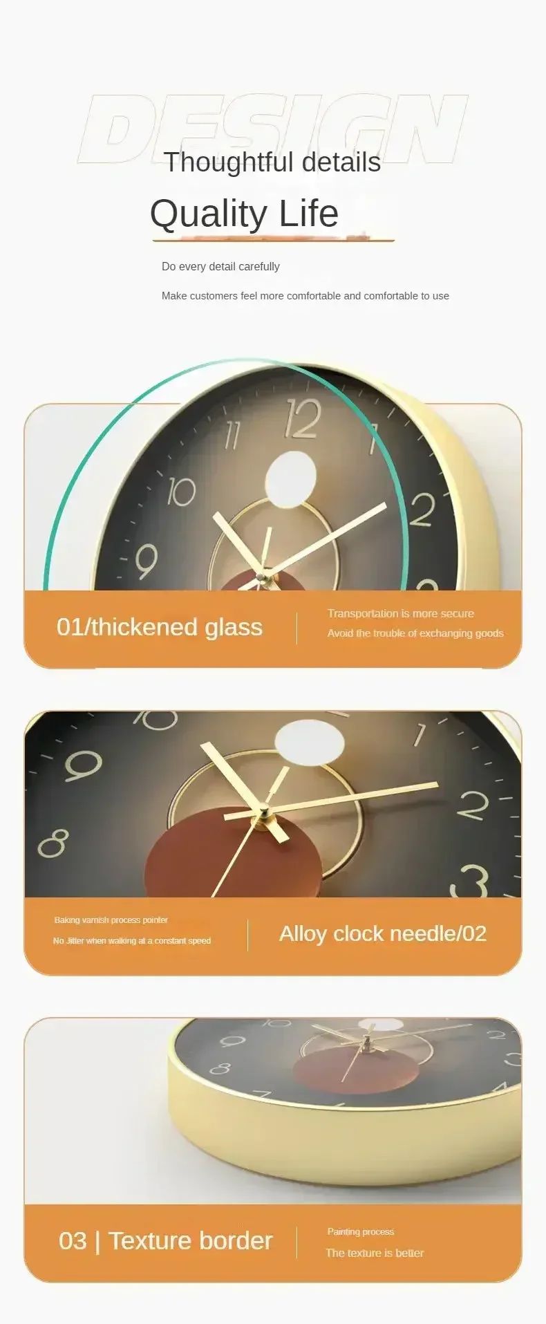 Originality Wall Clock Silent Non-Ticking Battery Operated Wall-mounted Clock Living Room Bedroom Kitchen Office Classroom