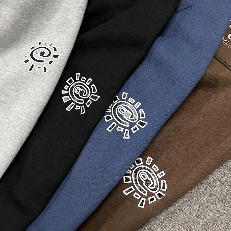 American High Street Black Sweatpants ADWYSD Pants Sunroll Fleece Zipper Pocket Men Women Cleanfit Trousers