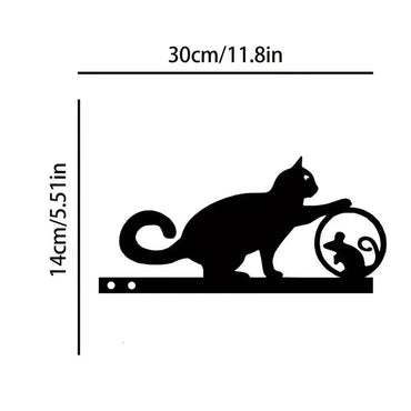 Exclusive Cute Cat Garden Decorative Silhouette - Tiki-Inspired Cat Family Garden Stakes | Perfect Outdoor Statues for Garden