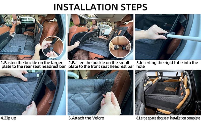 Cama Ninho para Carro para Pets, Extensor de Rede para Banco Traseiro de Cobertura Total para Carros, Impermeável e à Prova de Arranhões com Bolso de Malha para Cães de Todos os Tamanhos