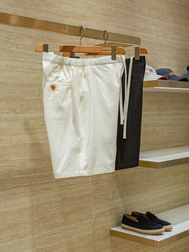 Ramie cotton blend comfortable and breathable summer drawstring casual linen shorts