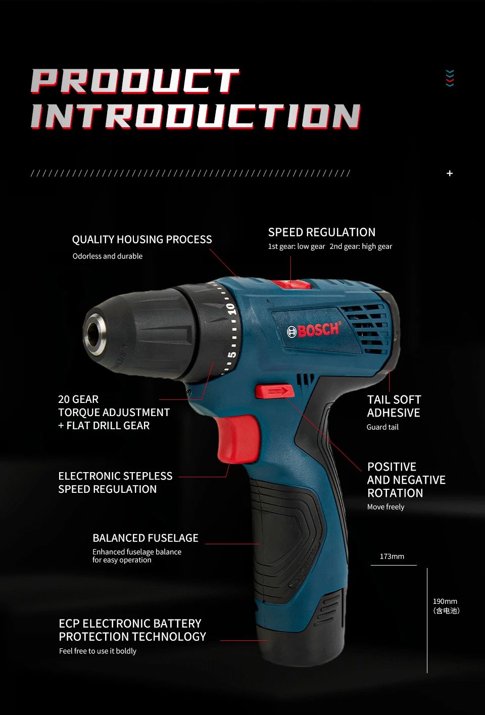 Furadeira/Parafusadeira Bosch Profissional GSR120-LI 12V Sem Fio Multifunções para Casa e Bricolagem Ferramentas Elétricas