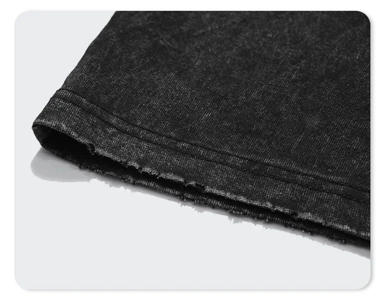 Spider Cat Graphic Printed T-Shirt High Street Streetwear T Shirt Vintage Washed Loose Oversize Tshirt Fashion Cotton Men Tees