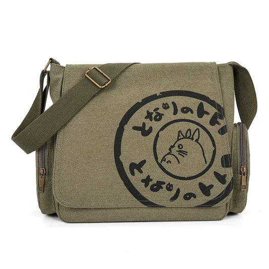 Vintage Cartoon Women Canvas Messenger Bag Large Capacity Tote Bag Women Shoulder Handbag