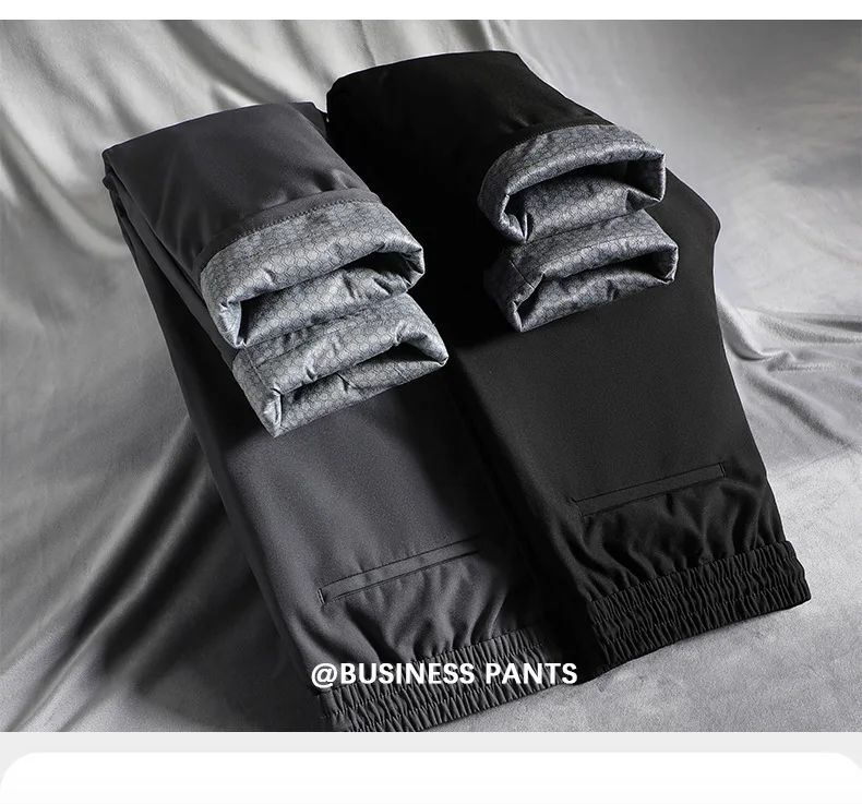 Calça Masculina de Inverno de Pena de Ganso Cintura Elástica Roupa Externa Calça de Pena Casual À Prova de Frio Nova Calça Reta Quente e Engrossada de Inverno