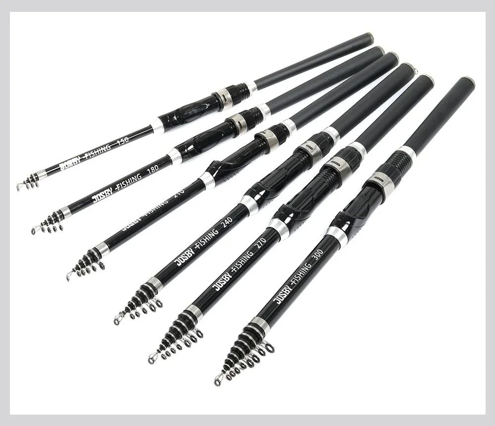 Vara de Pesca Telescópica Ultra Durável de Carbono para Spinning e Pesca de Rocha, Carpa, Alimentador 1.5-3.0M, Portátil, Mini Equipamento de Pesca para Viagem