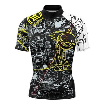Hot Men's Short Sleeve Surfing Shirt Nautical Diary Lycra Rashguard RIGHTTRACK For Surf Sportswear Beach Swimwear UPF50 Clothes